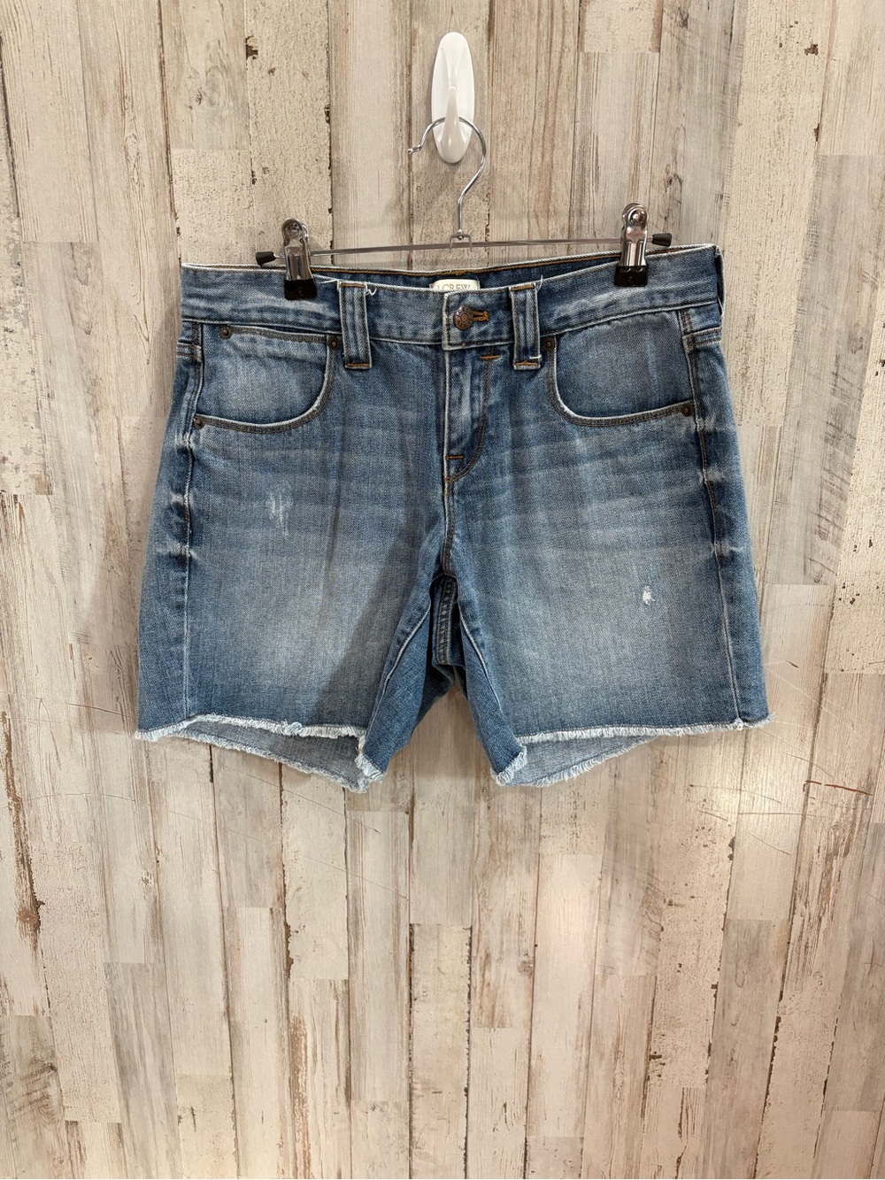 J.Crew Size 26 Light Wash Denim Cutoff Shorts Raw Hem 100% Cotton Summer Classic